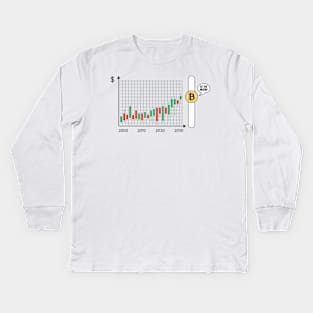 Bitcoin To The Moon Bars Kids Long Sleeve T-Shirt